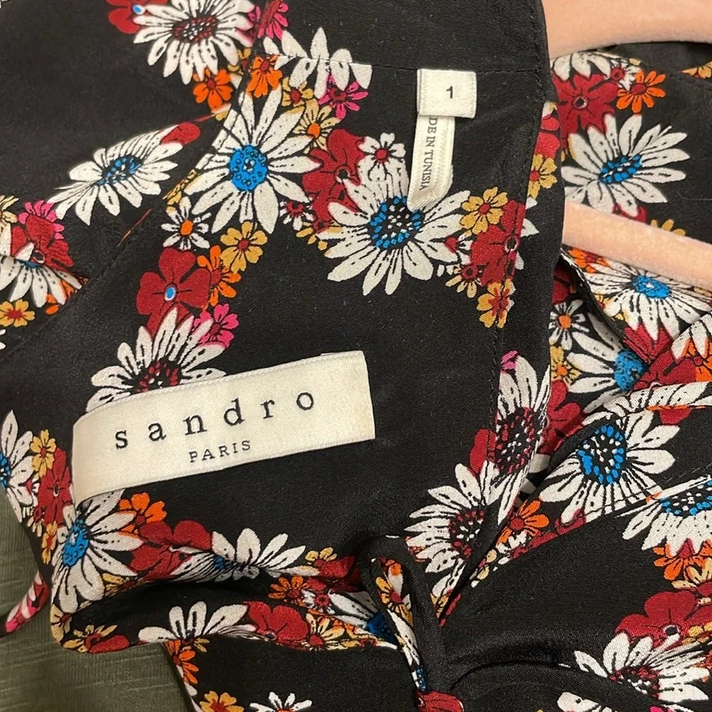 Sandro Paris Rony Silk Floral Dress - Picture 6 of 6